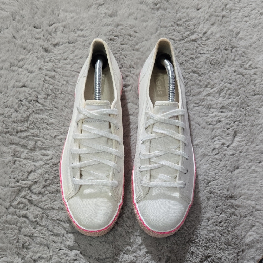 Keds Women's Triple Kick Canvas Sneakers jute platform size 8.5